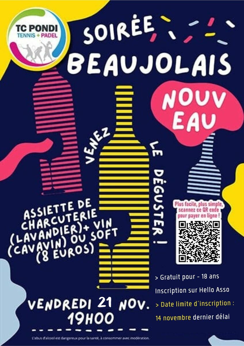 Soirée Beaujolais le 21 Novembre 2025 à 19h