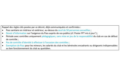 Application du Pass Sanitaire à partir du 9 Août