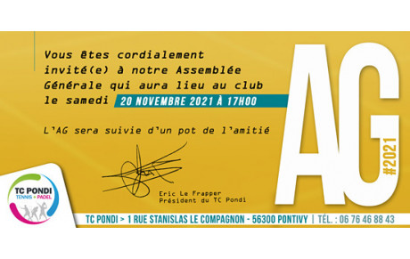 AG du club -Samedi 20 novembre à 17h