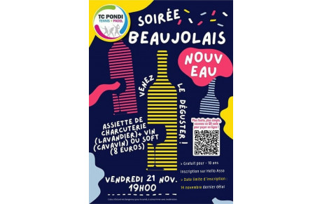 Soirée Beaujolais le 21 Novembre 2025 à 19h